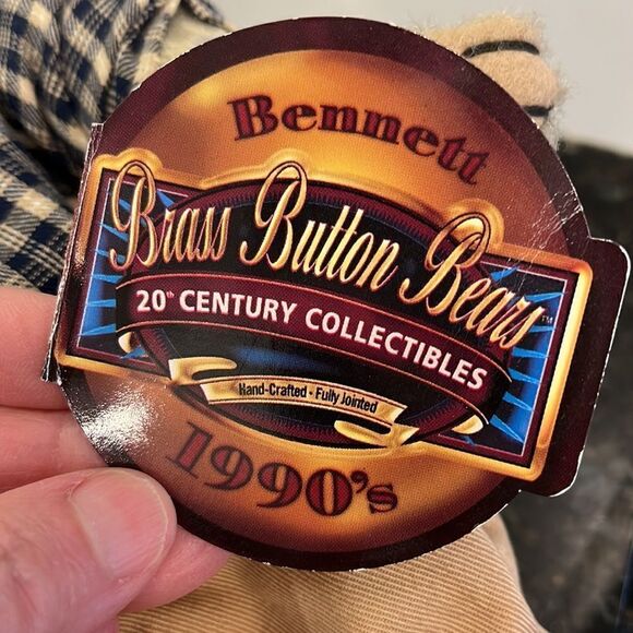 Bennett 1990's Brass Button Bear 20th Century Collectibles Pickford 12" - Picture 4 of 8